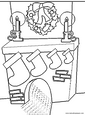 laminas para colorear dibujos de Chimeneas de navidad 01